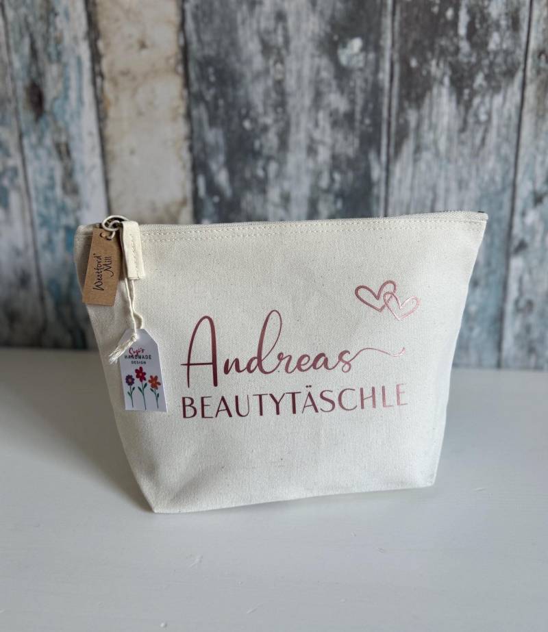 Kosmetiktasche „Beautytäschle" - Personalisiertes Geschenk Für Frauen Und Mädchen Schwäbisch Personalisierte Tasche von SuzisHandmadeDesign