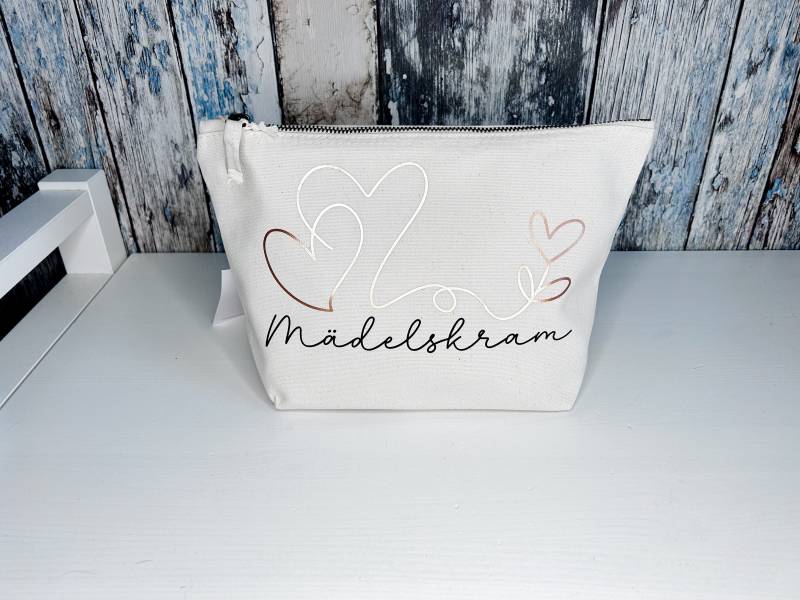Kosmetiktasche "Mädelskram" - Geschenkidee Für Mädchen Und Frauen Auch Mit Namen Verschiedene Farben Personalisierte Tasche von SuzisHandmadeDesign
