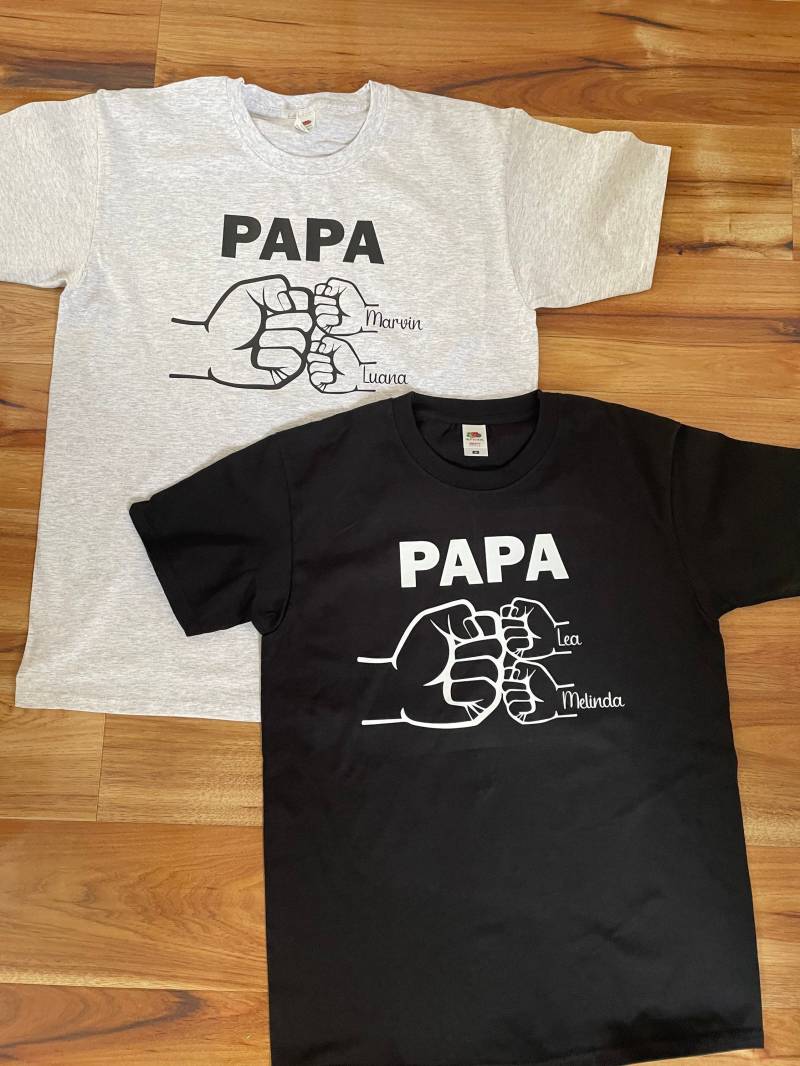 Shirt Für Den Papa „Meine Kinder" - Personalisiertes Geschenk Bis Zu 6 Kindern Mit Namen Der Kinder Gr. M 3xl von SuzisHandmadeDesign