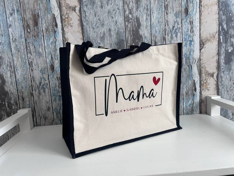Jutetasche "Mama" - Personalisiertes Geschenk Für Die Mama Oder Oma Mit Namen Personalisierte Tasche von SuzisHandmadeDesign