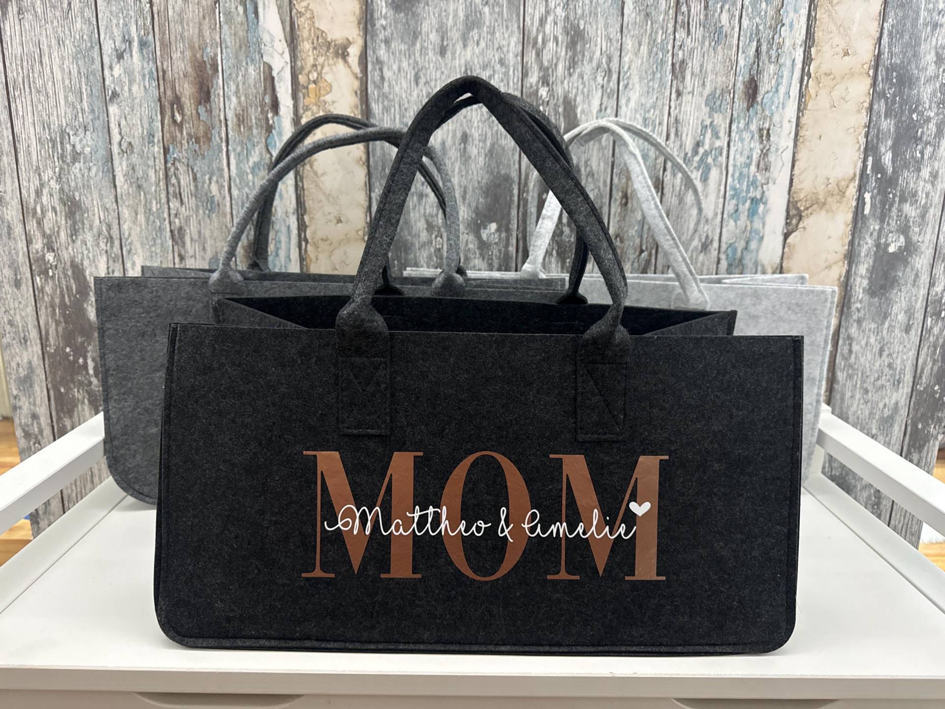 xl Filztasche Für Die Mama - Personalisiertes Geschenk Mama Auch Oma Geschenkidee Zum Muttertag Personalisierte Tasche von SuzisHandmadeDesign