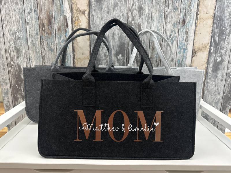 xl Filztasche Für Die Mama - Personalisiertes Geschenk Mama Auch Oma Geschenkidee Zum Muttertag Personalisierte Tasche von SuzisHandmadeDesign