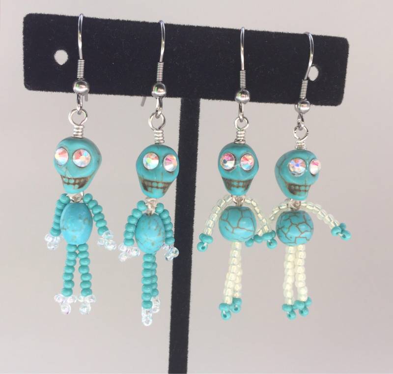 Schädel Ohrringe, Skelett Halloween Alien Ohrringe Schädel Ohrringe, Skelett Halloween Alien Ohrringe von SuzyGotBeads