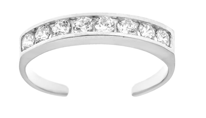 10K Gold Eternity Zehenring Verstellbares Cubic Zirkonia Band von SuzySilvershop