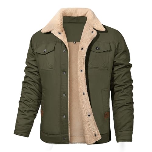 Svanco Bomberjacke Herren Winter Fliegerjacke Gefüttert Winterjacke Pilotenjacke Lang Warm Thermojacke Dicke Fleecejacke Outdoor Fliegerjacke Winterjacke mit 5 Taschen von Svanco