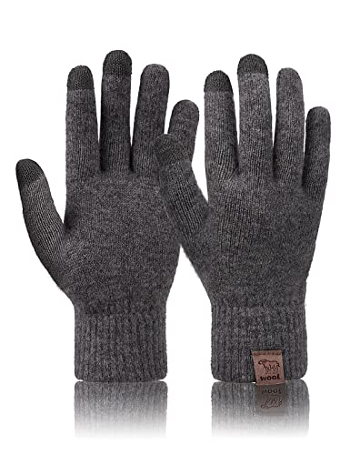 Svanco Damen Touchscreen Handschuhe Unisex-Schreibhandschuhe Wolle Gestrickte Strick Fingerhandschuhe Sport Warm Und Winddicht Winterhandschuhe Für Skifahren Radfahren Und SMS von Svanco