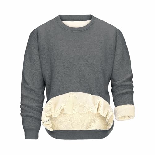Svanco Fleece Pullover Herren Winter - Rundhals, Langarm, Gefüttert & Dicke, Superschwammig Warmes Sweatshirt von Svanco