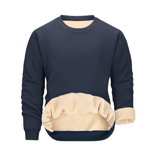 Svanco Fleece Pullover Herren Winter - Rundhals, Langarm, Gefüttert & Dicke, Superschwammig Warmes Sweatshirt von Svanco
