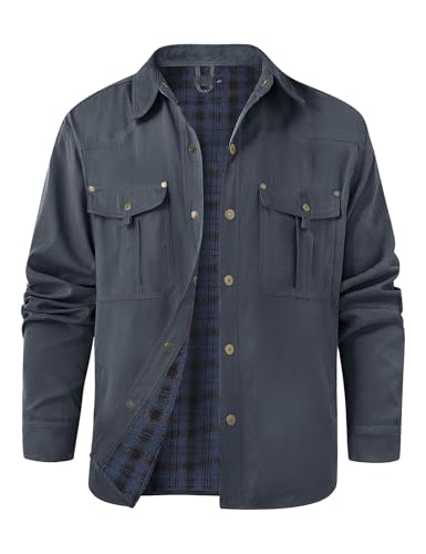 Svanco Hemdjacke Herren Leichte Sommerjacke Kariertes Futter Jacken Karo Übergangsjacke Cargo Cowboy Jacke Mit Mehreren Taschen Svanco Hemdjacke Herren Leichte Sommerjacke Kariertes Futter Jacken Karo Übergangsjacke Cargo Cowboy Jacke Mit Mehreren Taschen von Svanco