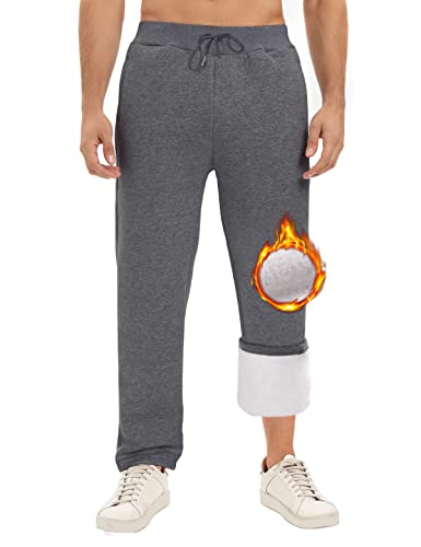 Svanco Jogginghose Herren Trainingshose aus Fleece mit gerader Passform Sweathose mit Taschen und Elastischer Taille Warme Sporthose Herren(Dunkelgrau,M) von Svanco