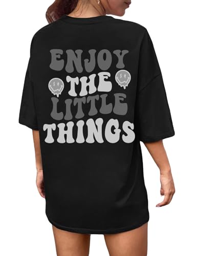 Svanco Oversize Shirt Damen Klamotten Teenager Mädchen Urban Classic T-Shirt Rückenprint Sweatshirt Oversized Top mit Print von Svanco