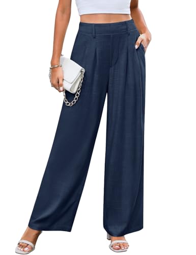 Svanco Weite Hose Damen Sommer High Waist Marlenehose Leicht Linen Stoffhose Elegant Lockere Anzughose Svanco Weite Hose Damen Sommer High Waist Marlenehose Leicht Linen Stoffhose Elegant Lockere Anzughose von Svanco