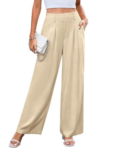 Svanco Weite Hose Damen Sommer High Waist Marlenehose Leicht Linen Stoffhose Elegant Lockere Anzughose Svanco Weite Hose Damen Sommer High Waist Marlenehose Leicht Linen Stoffhose Elegant Lockere Anzughose von Svanco