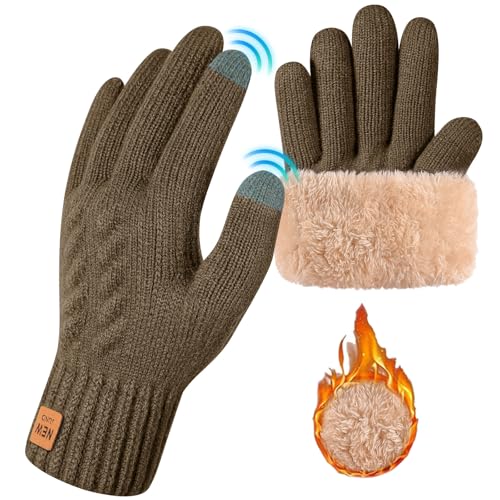 Svanco Winterhandschuhe Damen Gefüttert Handschuhe Thermo Thermal Gloves Winter Touchscreen Dicke Strick Wollhandschuhe Outdoor von Svanco