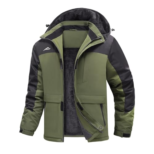 Svanco Winterjacke Herren Gefüttert Skijacke Wasserdicht Arbeitsjacke Winter Warme Snowboardjacke Dicke Outdoorjacke von Svanco