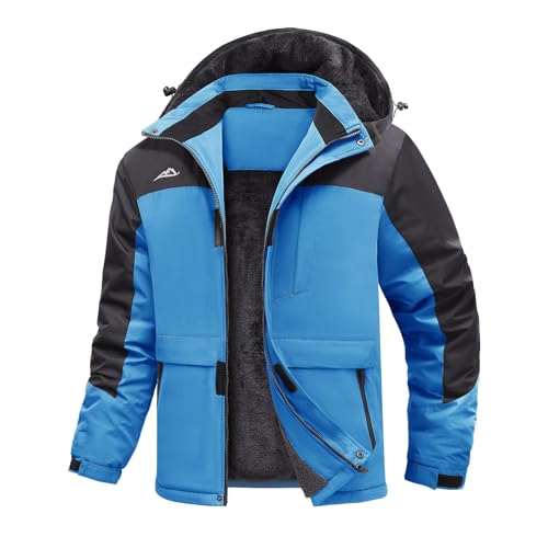 Svanco Winterjacke Herren Gefüttert Skijacke Wasserdicht Arbeitsjacke Winter Warme Snowboardjacke Dicke Outdoorjacke von Svanco