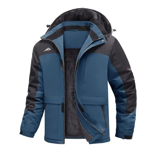 Svanco Winterjacke Herren Gefüttert Skijacke Wasserdicht Arbeitsjacke Winter Warme Snowboardjacke Dicke Outdoorjacke von Svanco