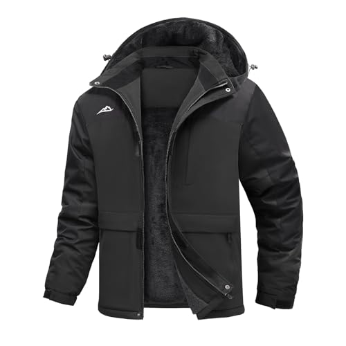 Svanco Winterjacke Herren Gefüttert Skijacke Wasserdicht Arbeitsjacke Winter Warme Snowboardjacke Dicke Outdoorjacke von Svanco