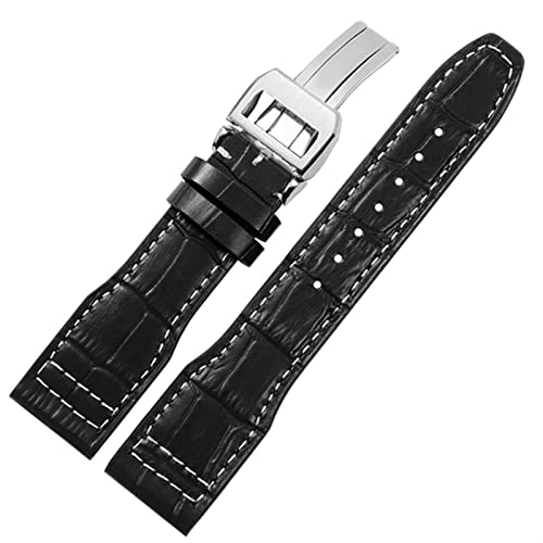 Svapo 22mm das obere Leder -Uhrenband für IWC IW326201 / IW377701 Große Pilotserie mit echter Leder Uhrengurt(Light Pink White) von Svapo