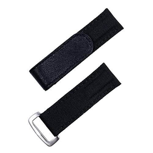 Svapo Buntes 20-mm-Uhrenarmband aus Nylongewebe und Leder für das Armband DAYTONA SUBMARINER GMT Yacht-Master DateJust Uhrenarmband(Blk silver Buckle) von Svapo