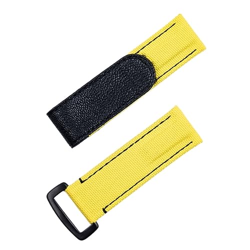 Svapo Buntes 20-mm-Uhrenarmband aus Nylongewebe und Leder für das Armband DAYTONA SUBMARINER GMT Yacht-Master DateJust Uhrenarmband(Yellow Blk Buckle) von Svapo