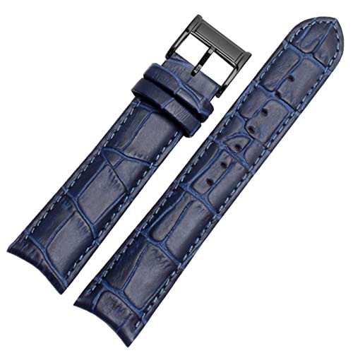 Svapo Echtes Leder -Uhrband für Bürger Seiko Armband 20mm Kurve End Kuh Leder schwarz blau braune Träger(Blue black) von Svapo