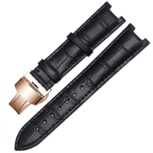 Svapo Gnuine Lederarmband für GC-Armband, 22 x 13 mm, 20 x 11 mm, gekerbtes Armband mit Edelstahl-Schmetterlings-Schnalle, 20-11mm, Achat von Svapo