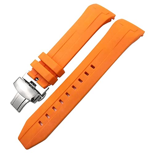 Svapo Gummi-Silikon-Armband 22 mm 21 mm für Tissot T120417 Sea Star 1000 Serie Orange Schwarz Wasserdichtes Taucheruhrenarmband(Orange Silver 1,21mm) von Svapo