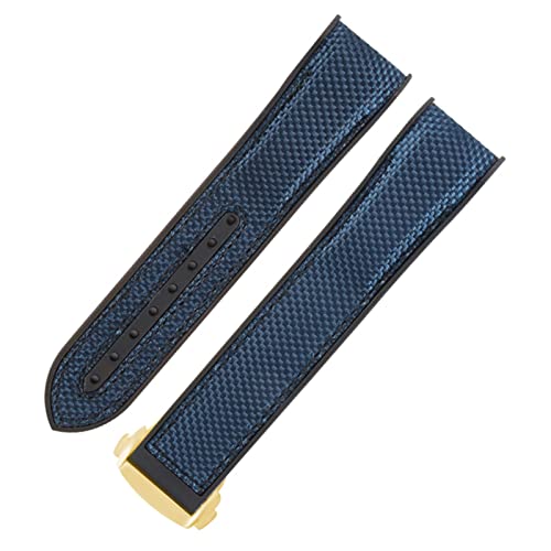 Svapo Gummi-Uhrenarmband für Omega Seamaster, Faltfaltschließe, Luxus-Nylon-Silikon-Armband, Zubehörteile(30,22mm) von Svapo