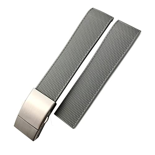 Svapo Gummiarmband 19 mm 21 mm Silikonarmband für Longines Hydroconquest VHP Schwarz Blau Uhrenarmbänder(Gray) von Svapo