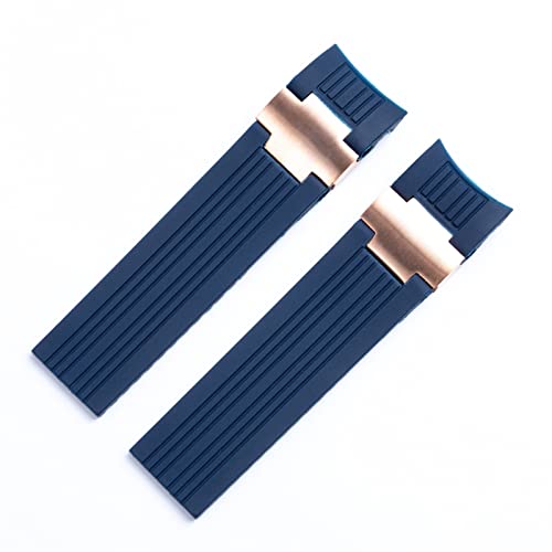 Svapo Uhrenarmband für Ulysse Nardin, Taucher und Marine, wasserdicht, weiches Silikon-Gummi, 22 x 20 mm, Faltschließe, 22 mm von Svapo