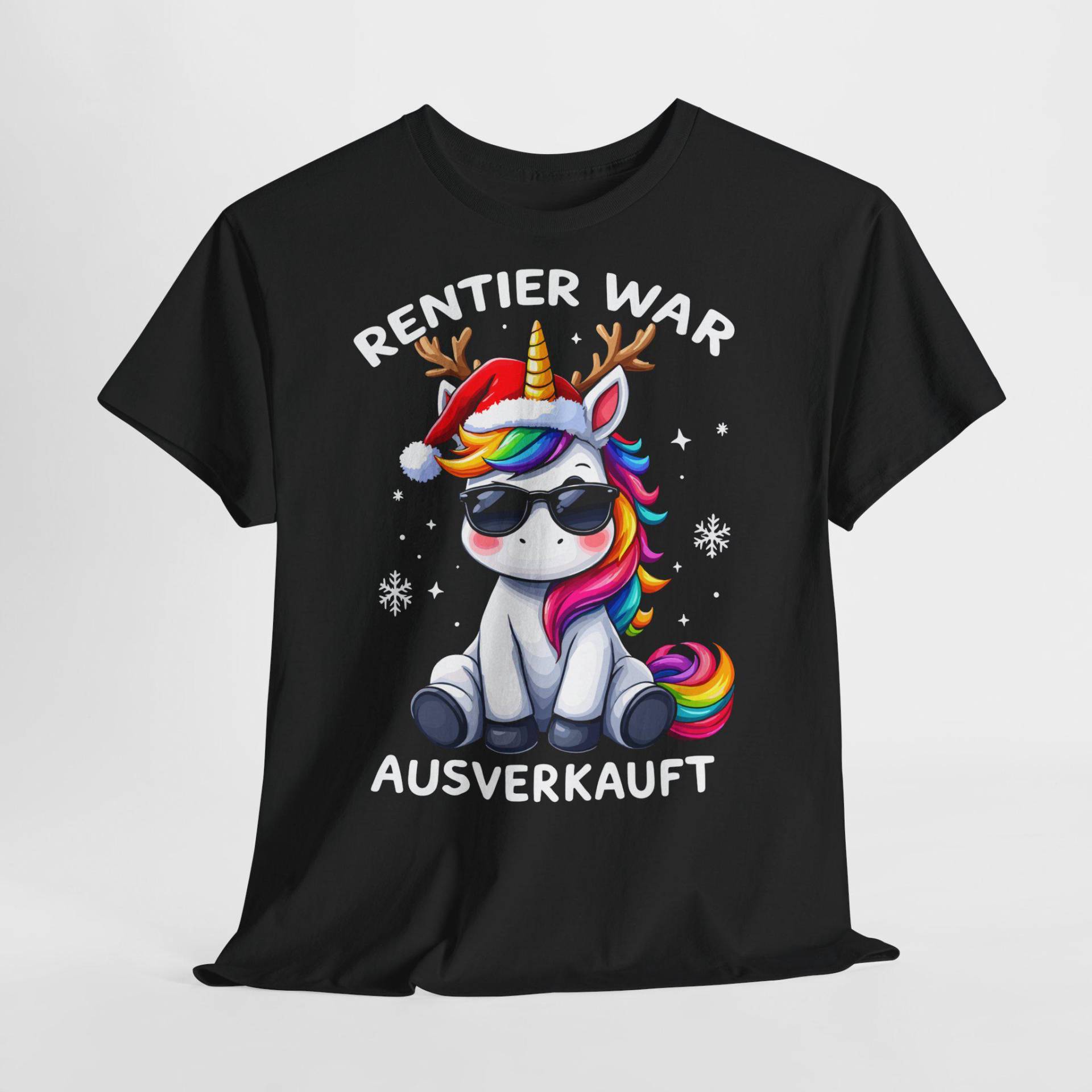 Rentier War Ausverkauft Einhorn T-Shirt Weihnachten Lustiges Geschenk Kinder Damen Herren Cooles Xmas Outfit Mit Spruch von Svenniibee