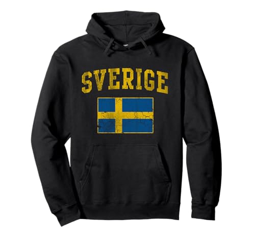 Vintage Sverige Schweden-Flagge Vintage verblasst Männer Frauen Kinder Pullover Hoodie von Sverige Sweden Swedish Heritage Couples Group