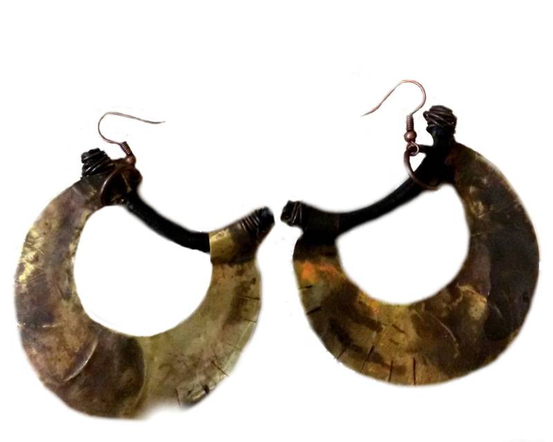 Schneiden Sie Kreis Ohrringe - Metallarbeiten Messing Handgefertigt Einzigartige Boho Hypoallergen von SvetlaSMetalWork