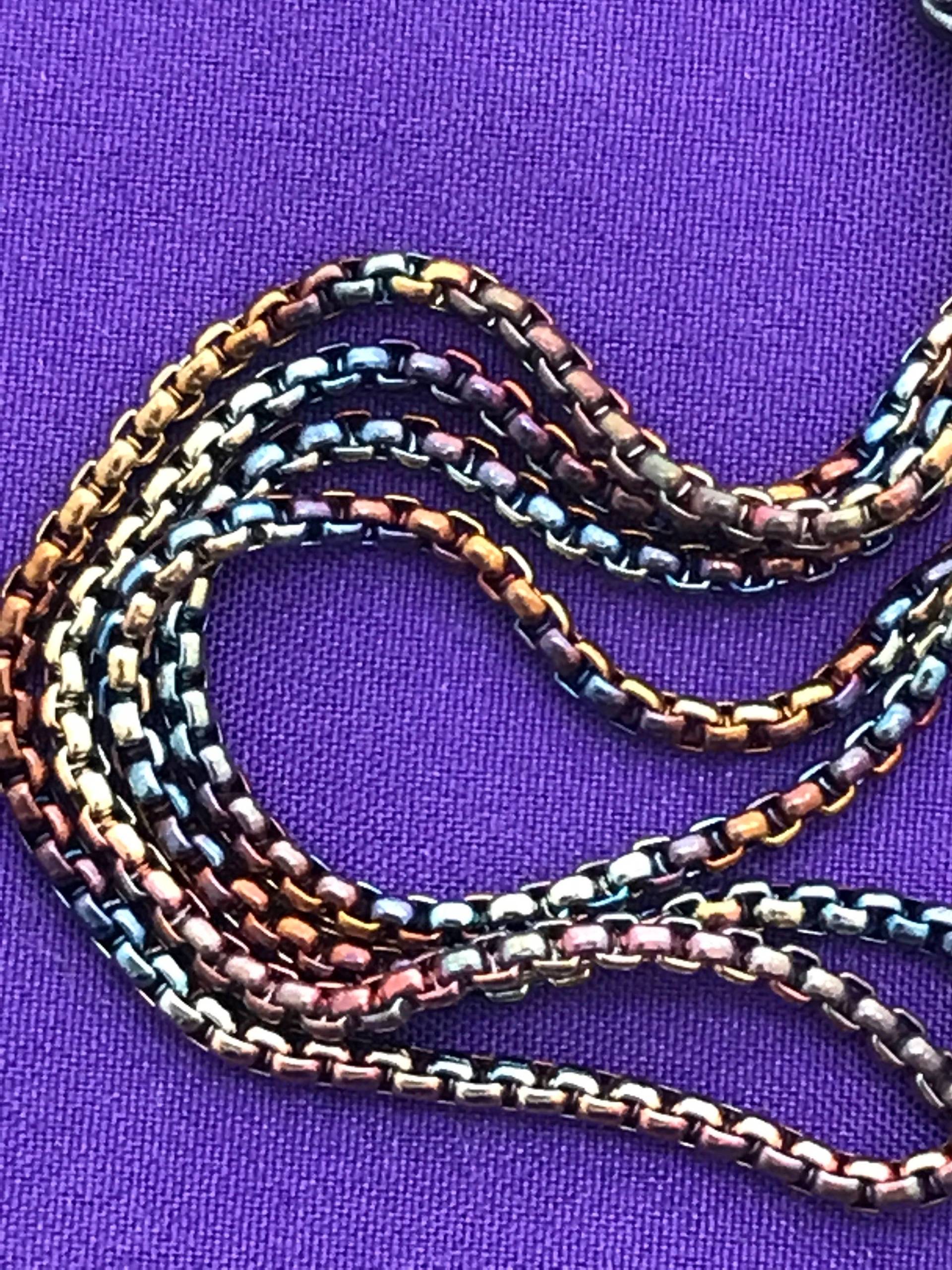 Runde Gliederkette - Mehrfarbige Kette Bunte Raku von SvetlanaDesigns