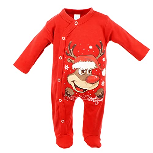 Svetli Strampler Jungen Langarm 100% Baumwolle Overall Spielanzug Einteiler Spielanzug Body Strampelanzug Babykleidung Spieler 68, Weihnachten von Svetli