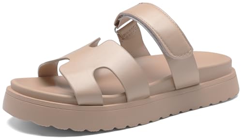 Damen-Sandalen, dicke Plateau-Sandalen, rutschfeste Sohle, offener Zehenriemen, Sommerschuhe, aprikose, 35 EU von Sviakl