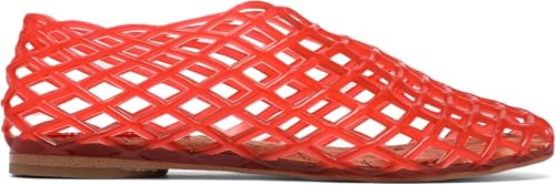 Jelly Mesh Ballerinas für Damen, durchsichtig, hohl, Jelly-Sandalen, Strand-Ballerina, Gelee-Schuhe, Rot/Ausflug, einfarbig (Getaway Solids), 38.5 EU von Sviakl