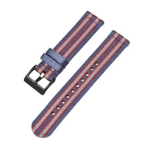 18 mm, 20 mm, 22 mm, 24 mm, gewebte Nylon-Uhrenarmbänder, passend for Omega, for Seamaster 300-Bänder, Schnellverschluss-Herren-Sportarmband, passend for Seiko-Gürtel (Color : Blueredgray-black, Siz von Svincoter