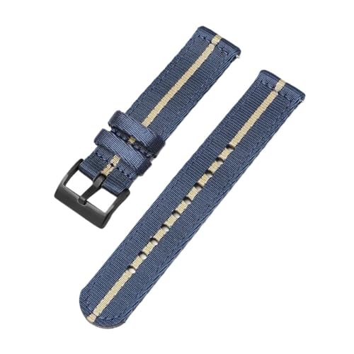 18 mm, 20 mm, 22 mm, 24 mm, gewebte Nylon-Uhrenarmbänder, passend for Omega, for Seamaster 300-Bänder, Schnellverschluss-Herren-Sportarmband, passend for Seiko-Gürtel (Color : Darkbluebeige-black, S von Svincoter