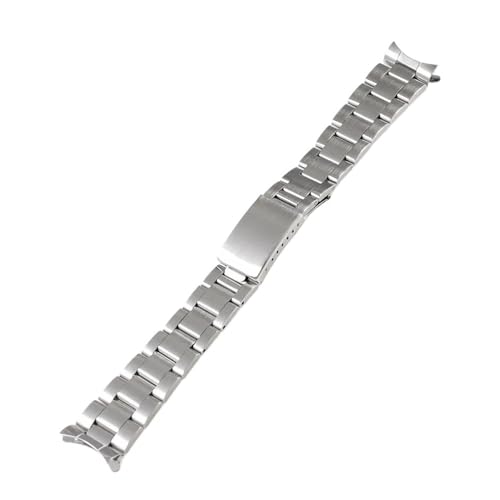 19mm 20mm Edelstahl Oyster Band passend for Seiko Sxns80 Snxs79 Seiko 5 Snxs79k Snxs77k Snxs73 passend for Casio Uhrenarmband Armband Gürtel (Color : Brushed, Size : 19mm) von Svincoter