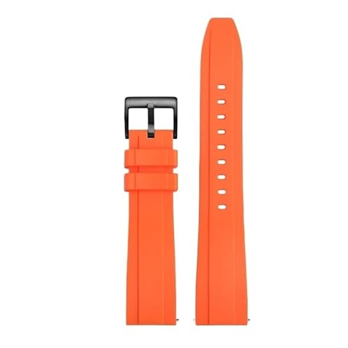 20 22 24 mm Orange Series Gummi-Fluorelastomer-Armband passend for Seiko Mido Heuer Omega-Armband, wasserdichtes Armband, Herren-Accessoires (Color : 5801 black, Size : 24mm) von Svincoter