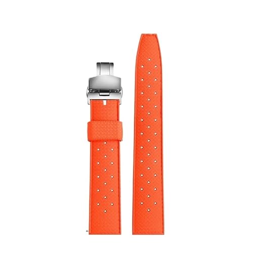 20 22 24 mm Orange Series Gummi-Fluorelastomer-Armband passend for Seiko Mido Heuer Omega-Armband, wasserdichtes Armband, Herren-Accessoires (Color : 6801 SK, Size : 20mm) von Svincoter