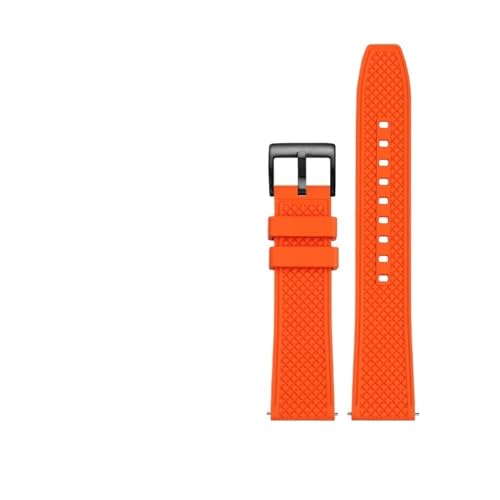 20 22 24 mm Orange Series Gummi-Fluorelastomer-Armband passend for Seiko Mido Heuer Omega-Armband, wasserdichtes Armband, Herren-Accessoires (Color : 7806 black, Size : 22mm) von Svincoter