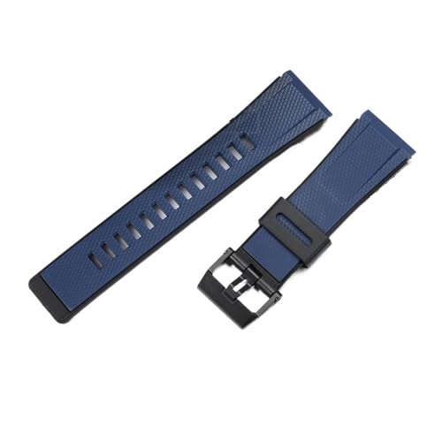 24 mm Harzarmband, passend for Casio GA2000 PRG-600 PRW-6600 PRG-650, Herren-Sport-Armbanduhr, wasserdicht, Gummi, Universal-Armbanduhr-Zubehör (Color : Dark Blue Black, Size : 24mm) von Svincoter