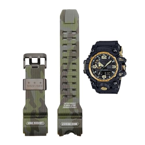 Camouflage-Harzarmband, passend for Casio G-SHOCK GWG-1000 Mudmaster Herren-Ersatzband, Nachrüstung von Uhrenzubehör (Color : GWG-Camo Green-B, Size : GWG1000) von Svincoter
