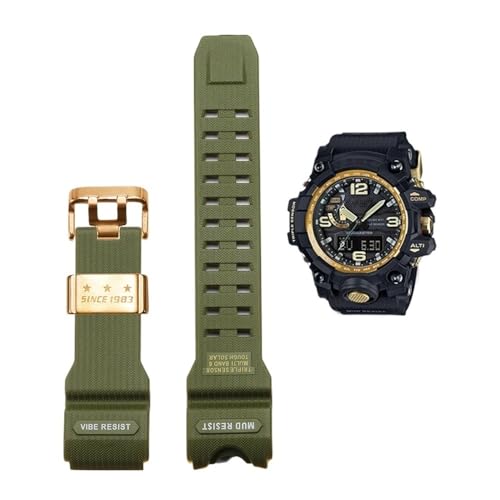 Camouflage-Harzarmband, passend for Casio G-SHOCK GWG-1000 Mudmaster Herren-Ersatzband, Nachrüstung von Uhrenzubehör (Color : GWG-army green-G, Size : GWG1000) von Svincoter