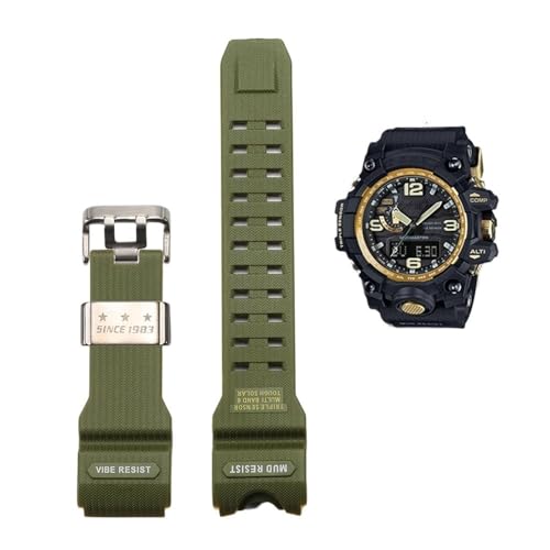 Camouflage-Harzarmband, passend for Casio G-SHOCK GWG-1000 Mudmaster Herren-Ersatzband, Nachrüstung von Uhrenzubehör (Color : GWG-army green-S, Size : GWG1000) von Svincoter