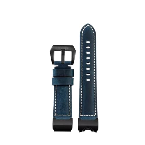 Echtleder-Uhrenarmband passend for Casio G-SHOCK Big Mud King GWG-1000/GB-Serie, modifizierter Retro-Lederarmband-Zubehörgürtel (Color : Blue, Size : 0mm) von Svincoter