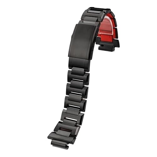 Edelstahl-Uhrenarmbandgehäuse, passend for G-SHOCK 3229, passend for Casio DW5600, GW-B5600, GW-M5610, modifiziertes Armband mit roter unterer Lünette (Color : Black strap, Size : 5610 Series) von Svincoter